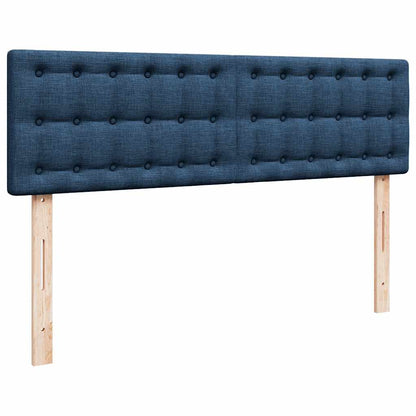 Struttura Letto Pouf con Materasso Blu 140x200cm in Tessuto
