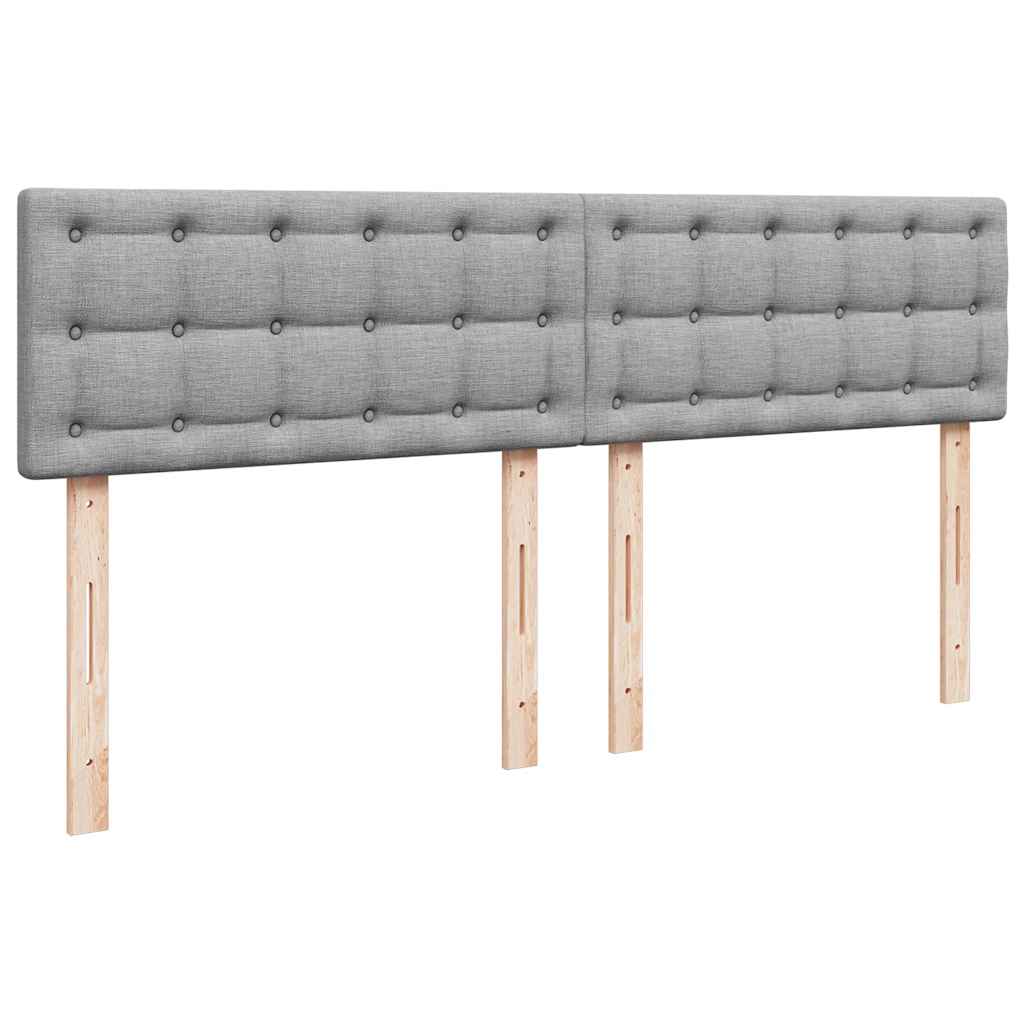 Pouf Letto con Materasso Grigio Chiaro 160x200 cm in Tessuto | homemem39