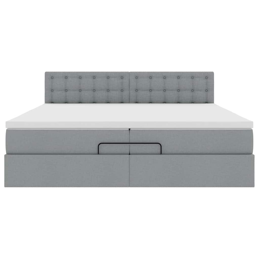 Struttura Letto Pouf con Materassi 200x200 cm in Tessuto | homemem39