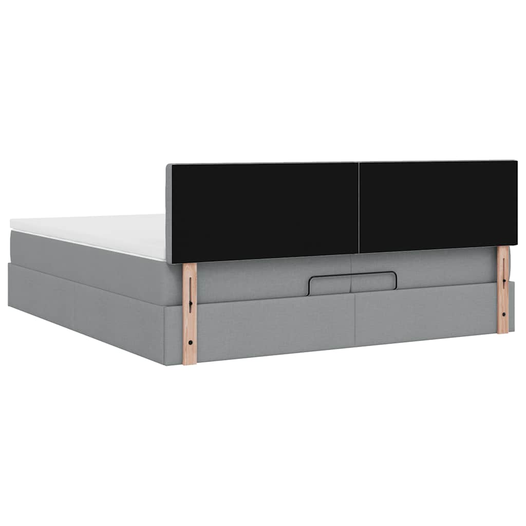 Struttura Letto Pouf con Materassi 200x200 cm in Tessuto | homemem39