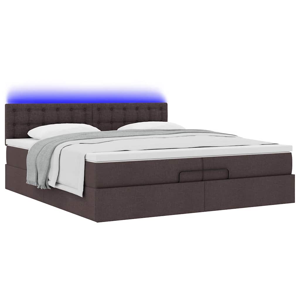 Struttura Letto Pouf con Materassi 200x200 cm in Tessuto | homemem39