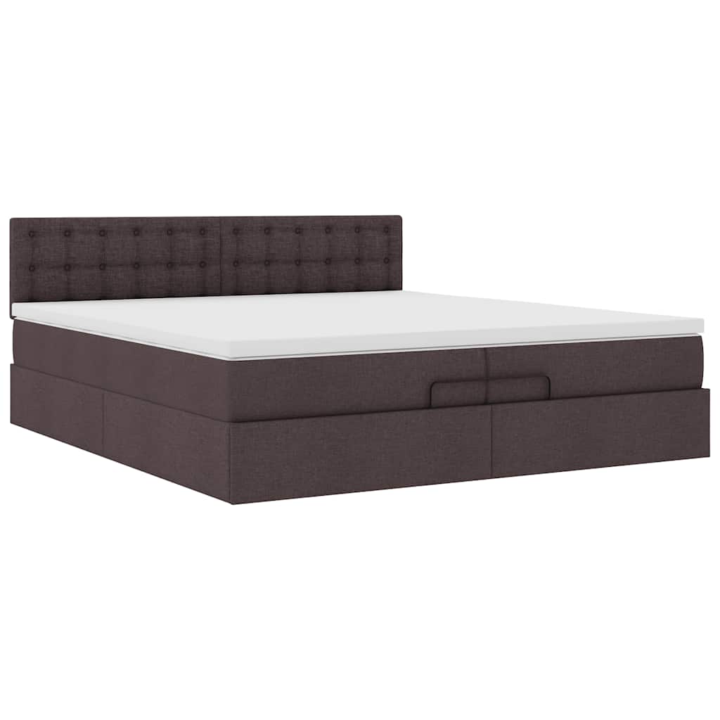 Struttura Letto Pouf con Materassi 200x200 cm in Tessuto | homemem39