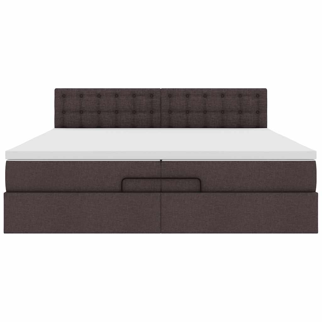 Struttura Letto Pouf con Materassi 200x200 cm in Tessuto | homemem39