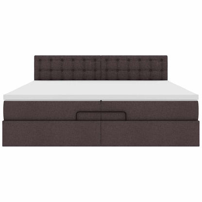 Struttura Letto Pouf con Materassi 200x200 cm in Tessuto | homemem39