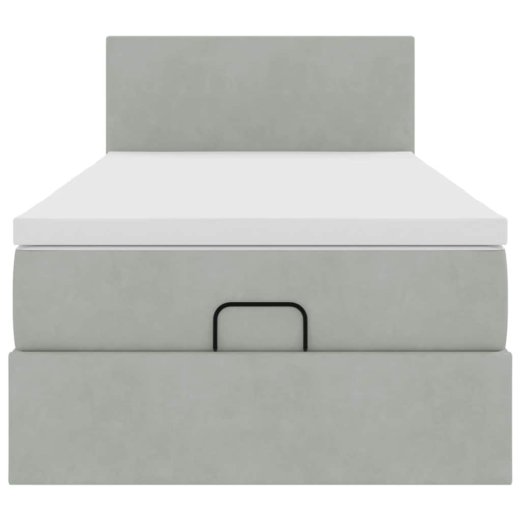 Struttura Letto Pouf con Materasso 90x200 cm in Velluto - homemem39