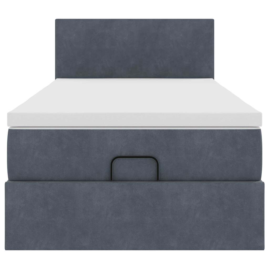 Struttura Letto Pouf con Materasso 90x200 cm in Velluto