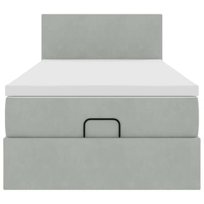 Struttura Letto Pouf con Materasso 100x200 cm Velluto - homemem39