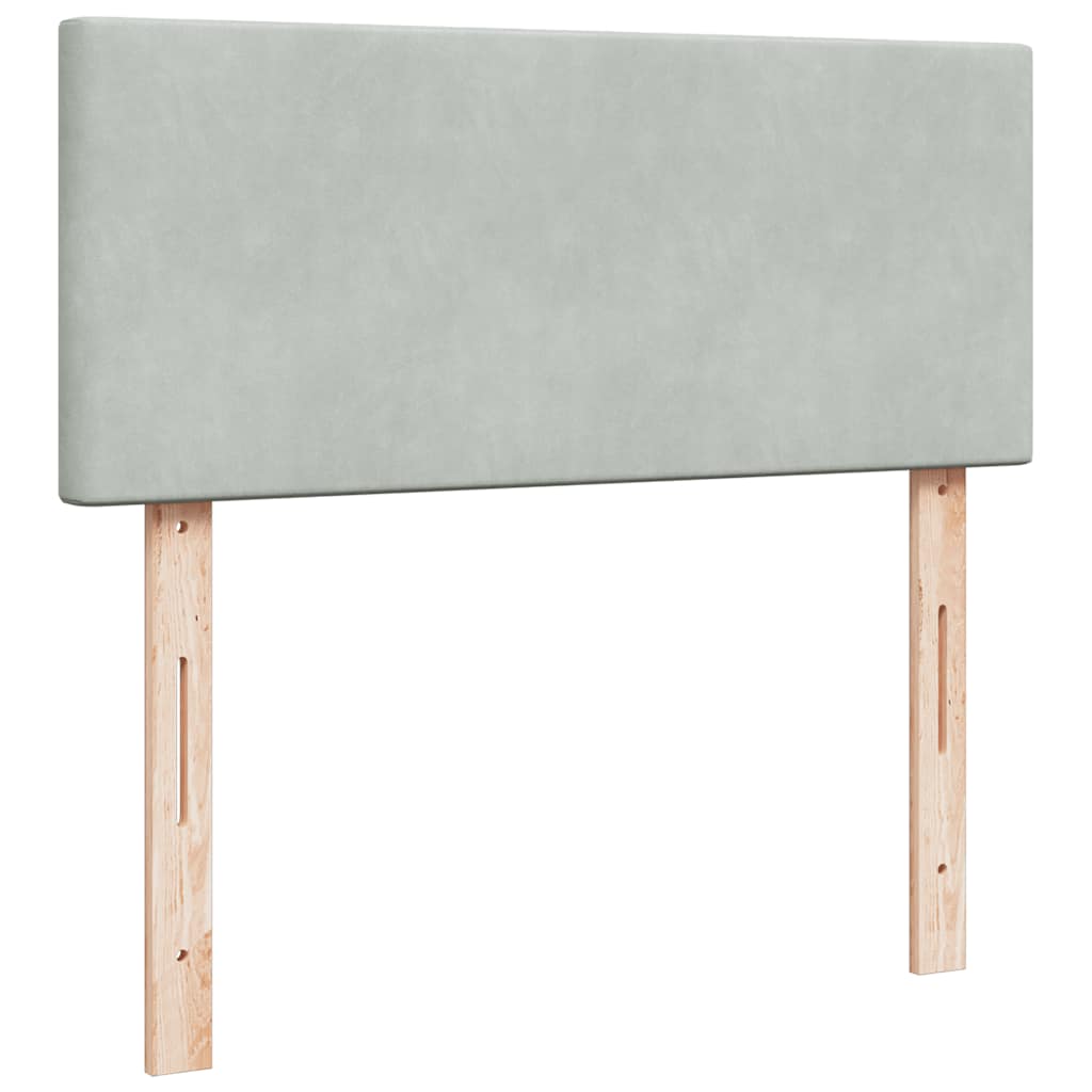 Pouf Letto con Materasso e LED Grigio Chiaro 120x190cm Velluto