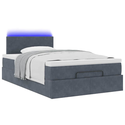 Pouf Letto con Materasso e LED Grigio Scuro 120x190cm Velluto | homemem39