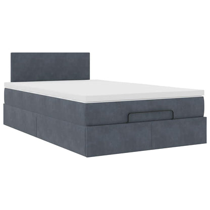 Pouf Letto con Materasso e LED Grigio Scuro 120x190cm Velluto | homemem39