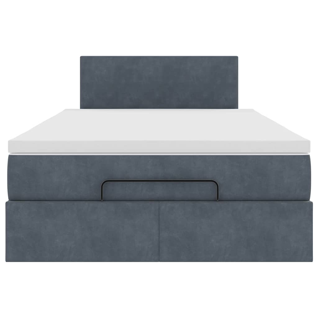 Pouf Letto con Materasso e LED Grigio Scuro 120x190cm Velluto | homemem39
