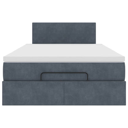 Pouf Letto con Materasso e LED Grigio Scuro 120x190cm Velluto | homemem39