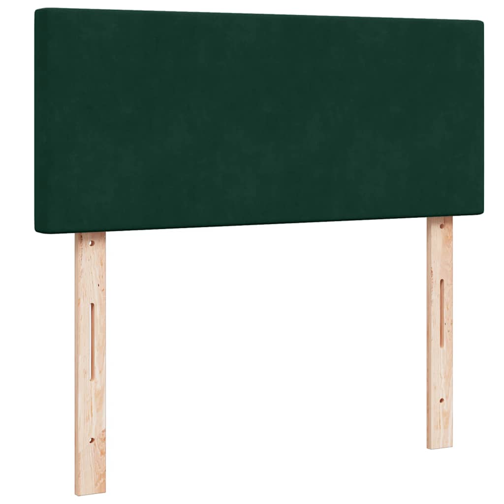Pouf Letto con Materasso e LED Verde Scuro 120x190cm in Velluto