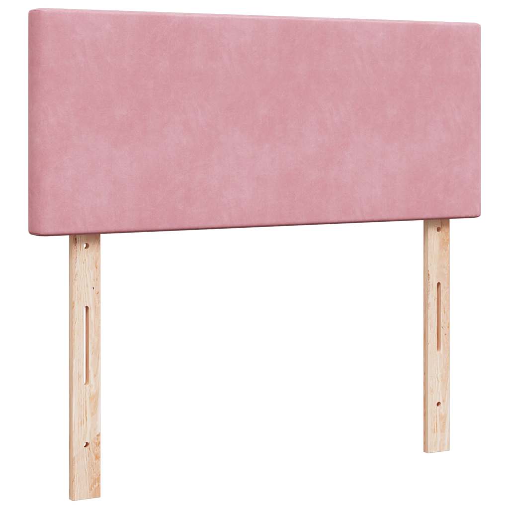 Struttura Letto Pouf con Materasso Rosa 120x190 cm Velluto