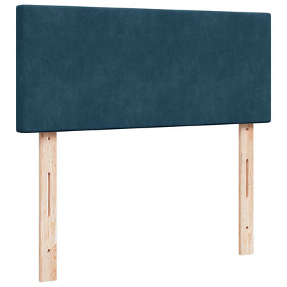 Struttura Letto Pouf con Materasso Blu Scuro 120x200 cm Velluto