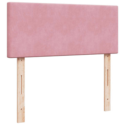 Struttura Letto Pouf con Materasso Rosa 120x200 cm Velluto | homemem39