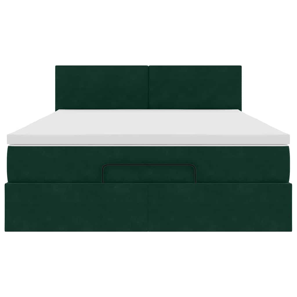 Struttura Letto Pouf con Materasso 140x190 cm in Velluto | homemem39