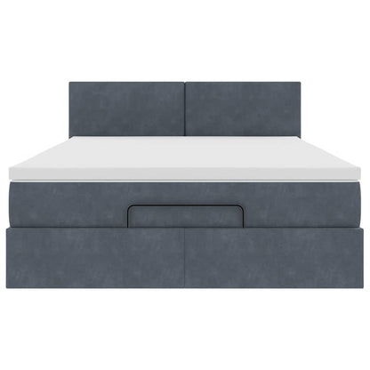Struttura Letto Pouf con Materasso 140x200 cm in Velluto