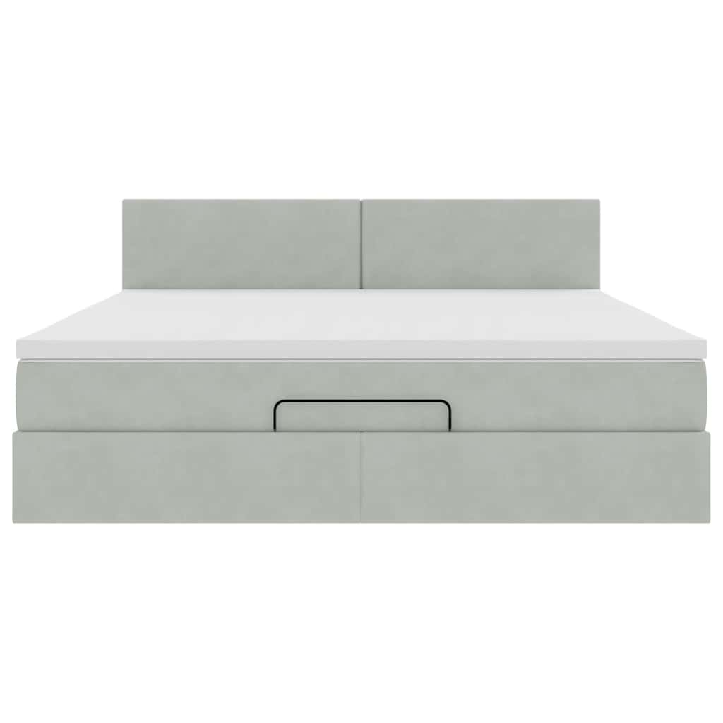 Struttura Letto Pouf con Materasso 160x200 cm in Velluto