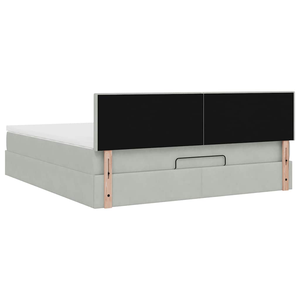 Struttura Letto Pouf con Materasso 160x200 cm in Velluto