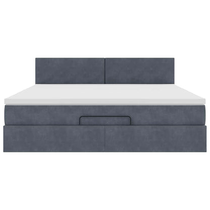 Struttura Letto Pouf con Materasso 160x200 cm in Velluto | homemem39