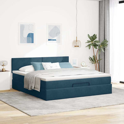 Struttura Letto Pouf con Materasso 160x200 cm in Velluto