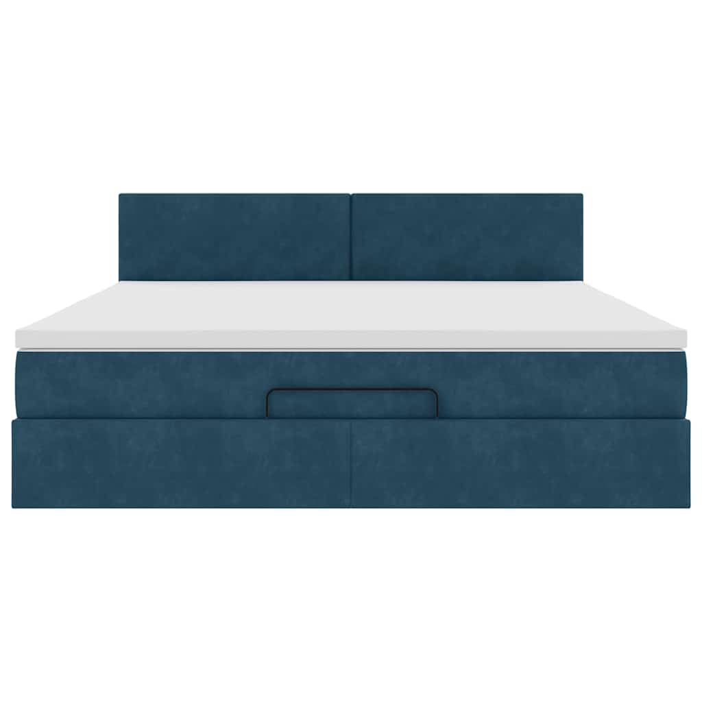 Struttura Letto Pouf con Materasso 160x200 cm in Velluto