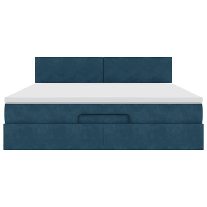 Struttura Letto Pouf con Materasso 160x200 cm in Velluto