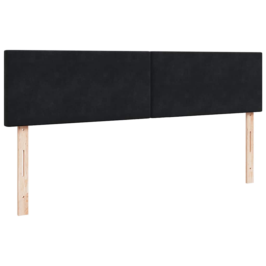 Struttura Letto Pouf con Materasso Nero 180x200 cm in Velluto