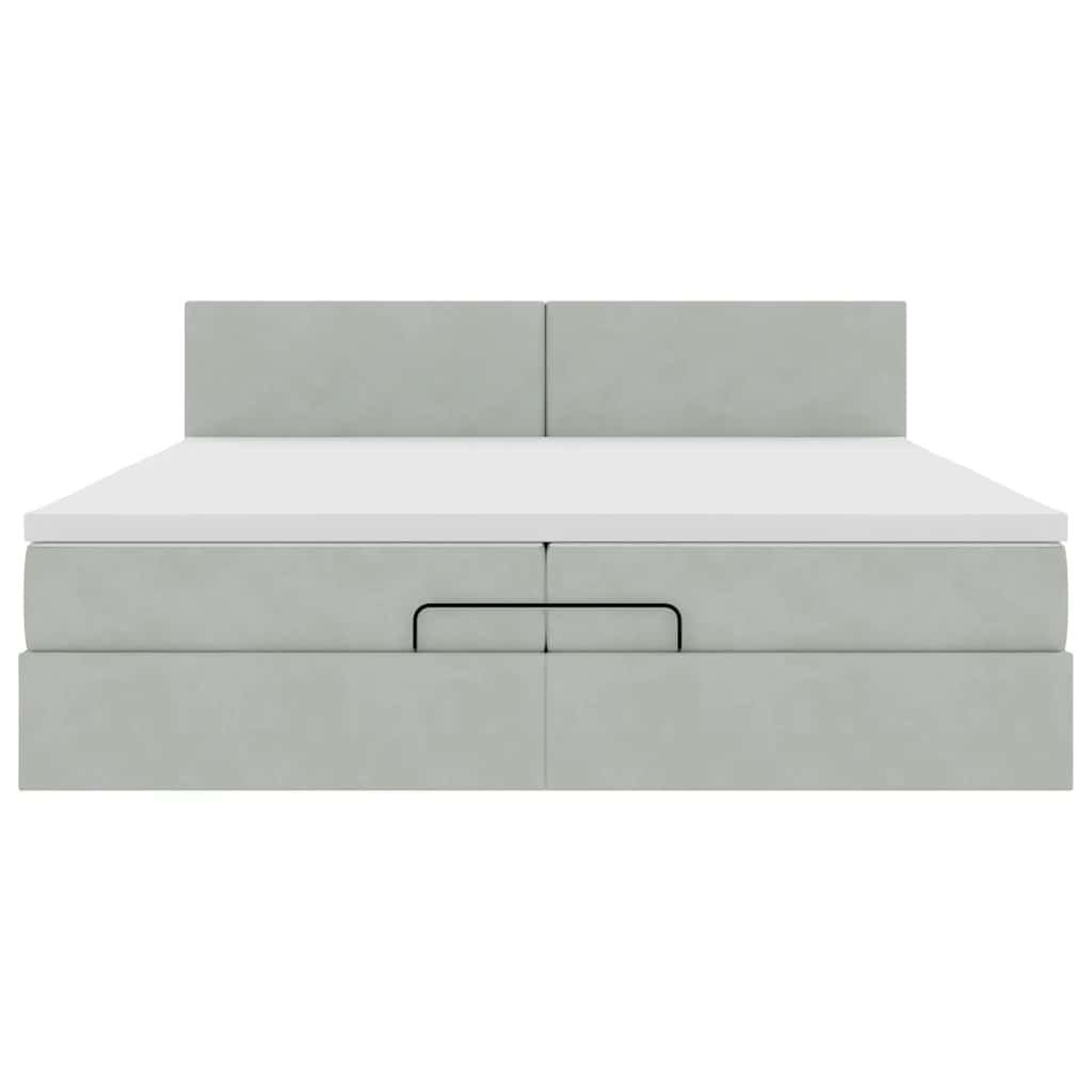 Struttura Letto Pouf con Materassi 200x200 cm Velluto | homemem39