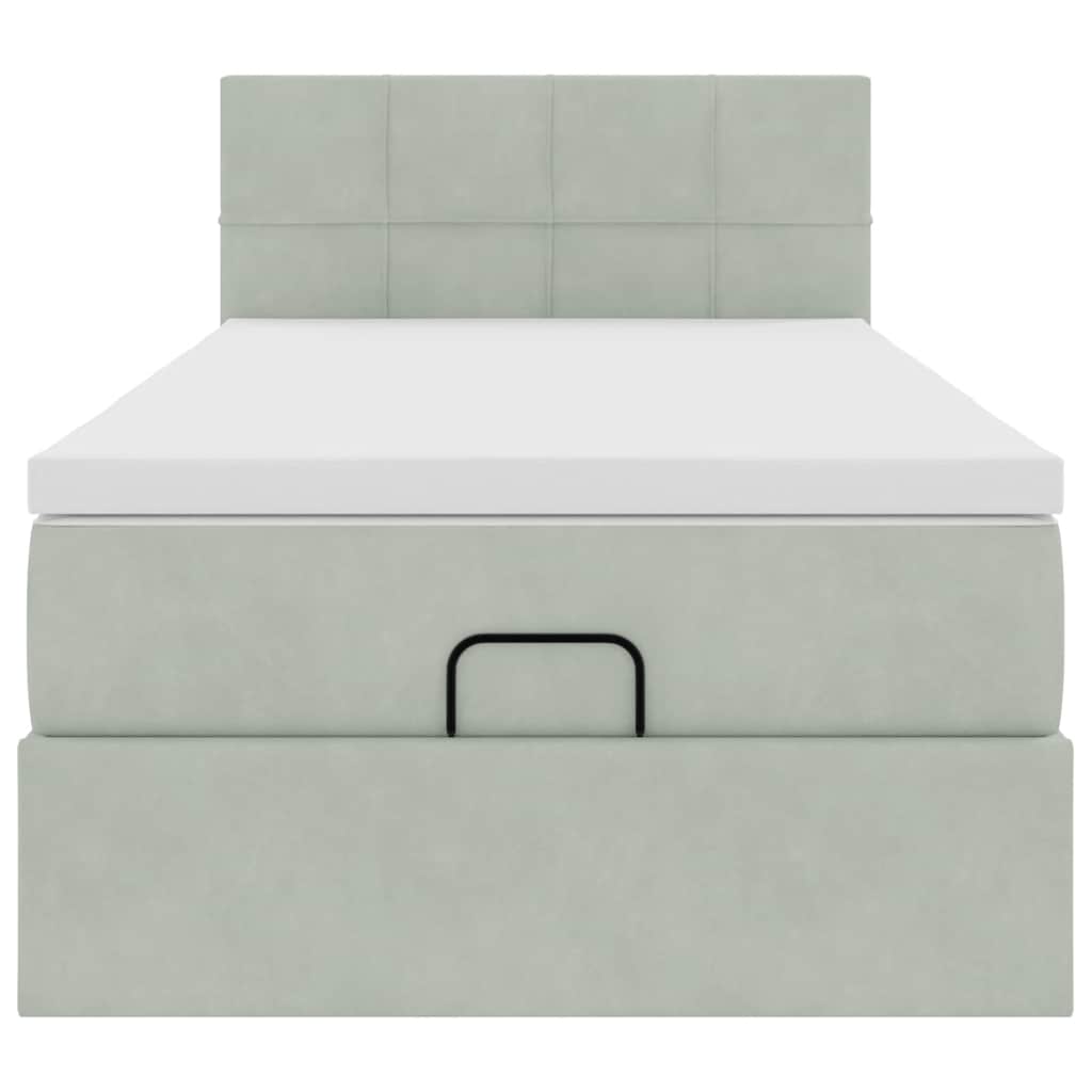 Struttura Letto Pouf con Materasso 90x190 cm in Velluto