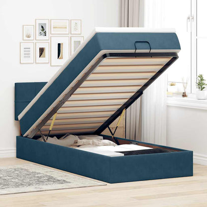 Struttura Letto Pouf con Materasso 90x190 cm in Velluto | homemem39