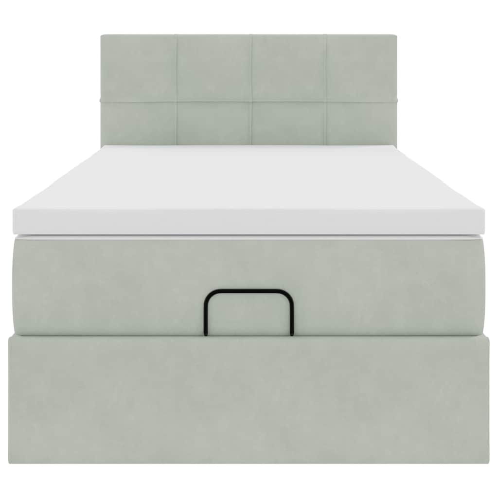 Struttura Letto Pouf con Materasso 90x200 cm in Velluto