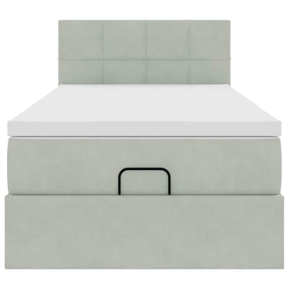 Struttura Letto Pouf con Materasso 90x200 cm in Velluto