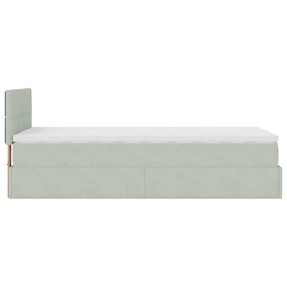 Struttura Letto Pouf con Materasso 100x200 cm Velluto