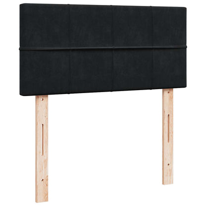 Struttura Letto Pouf con Materasso Nero 100x200 cm Velluto