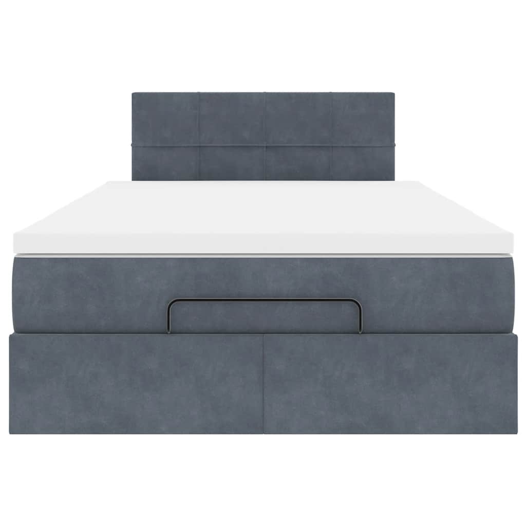 Pouf Letto con Materasso e LED Grigio Scuro 120x190cm Velluto | homemem39