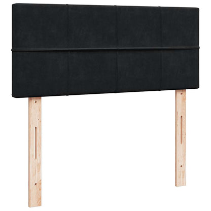 Struttura Letto Pouf con Materasso Nero 120x190 cm Velluto