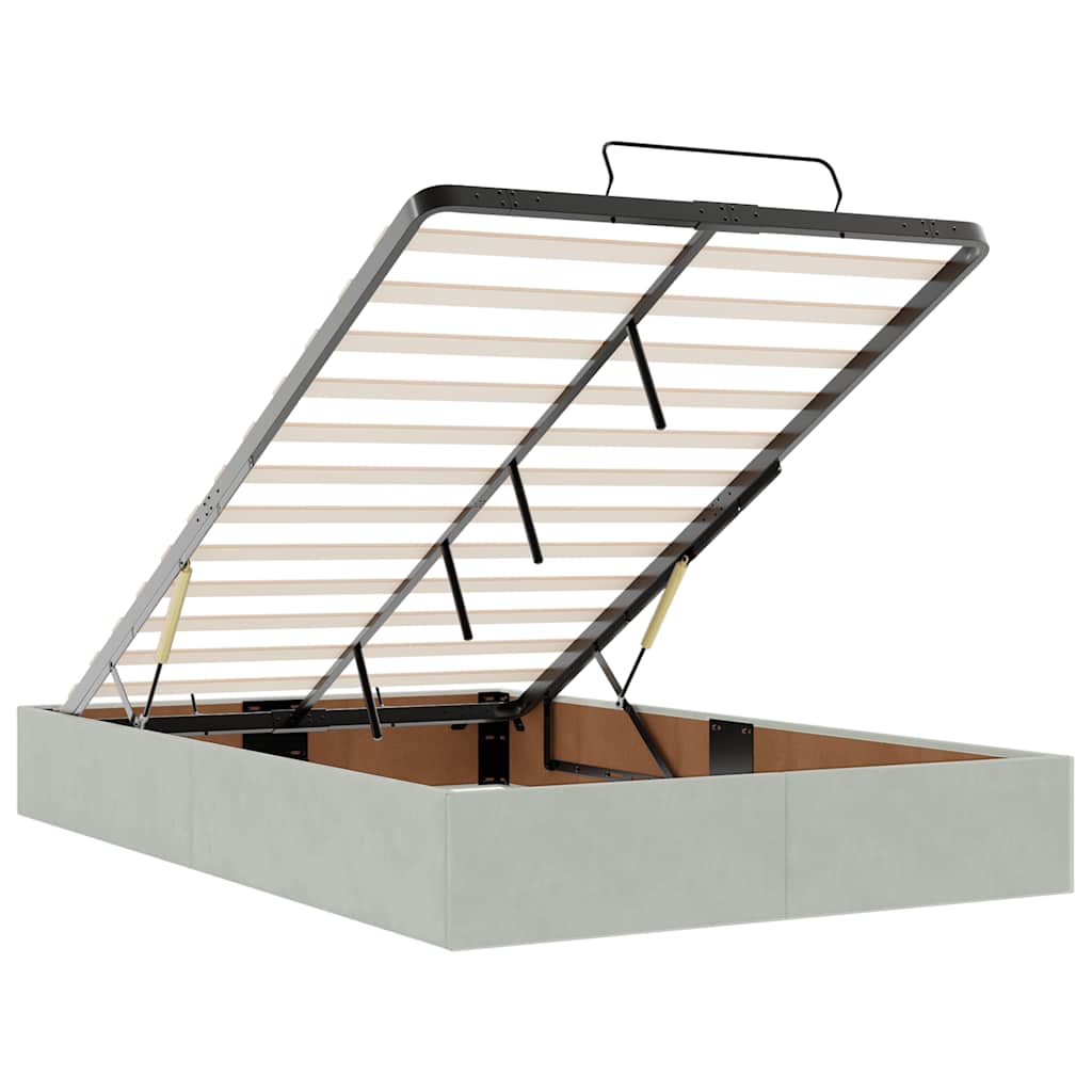 Struttura Letto Pouf con Materasso 120x200 cm Velluto - homemem39