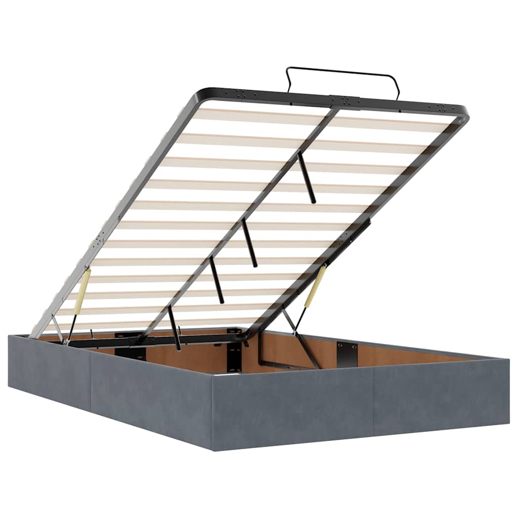 Struttura Letto Pouf con Materasso 120x200 cm Velluto - homemem39