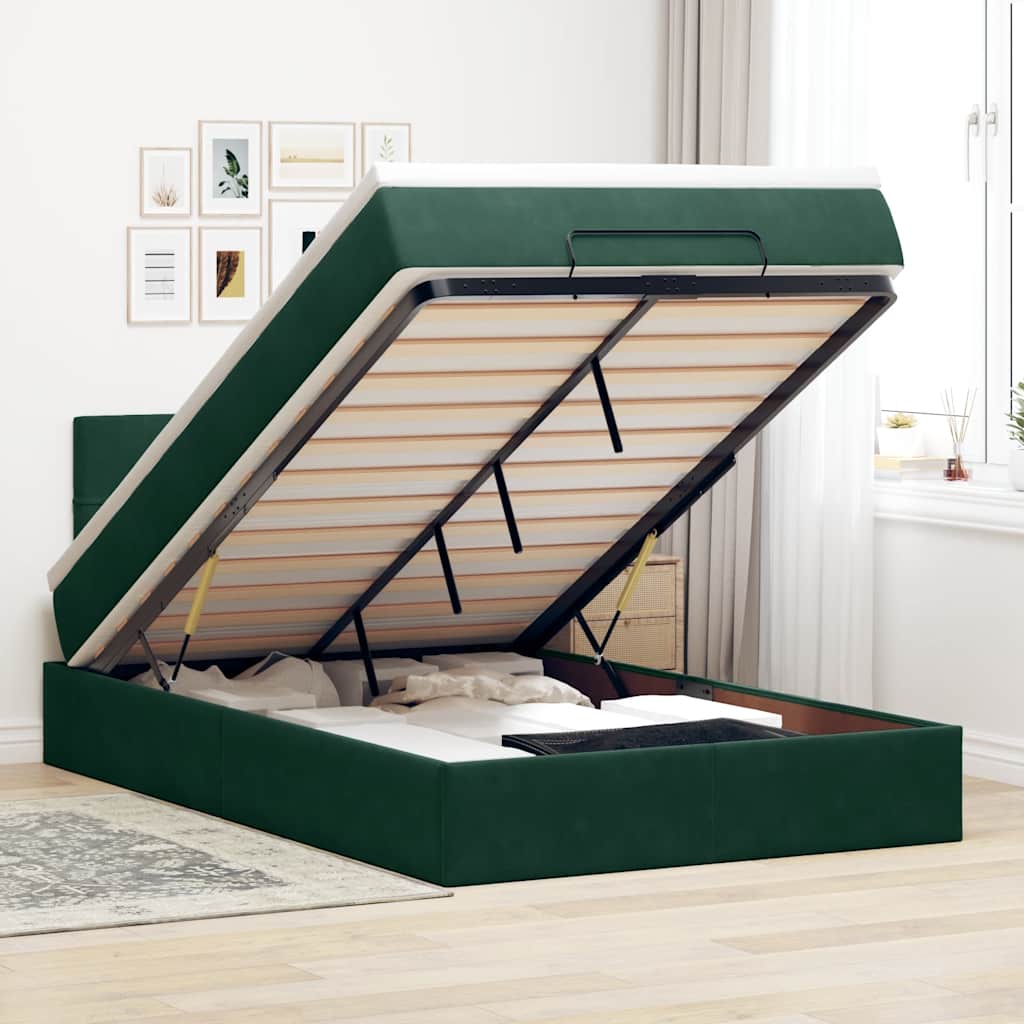 Struttura Letto Pouf con Materasso 120x200 cm Velluto | homemem39