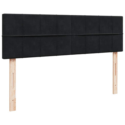 Struttura Letto Pouf con Materasso Nero 140x190 cm in Velluto