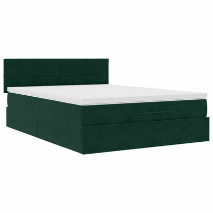 Struttura Letto Pouf con Materasso 140x190 cm in Velluto | homemem39