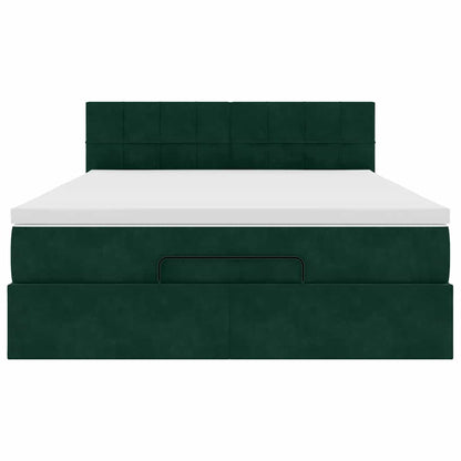 Struttura Letto Pouf con Materasso 140x190 cm in Velluto | homemem39