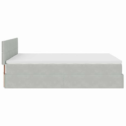 Struttura Letto Pouf con Materasso 140x200 cm in Velluto