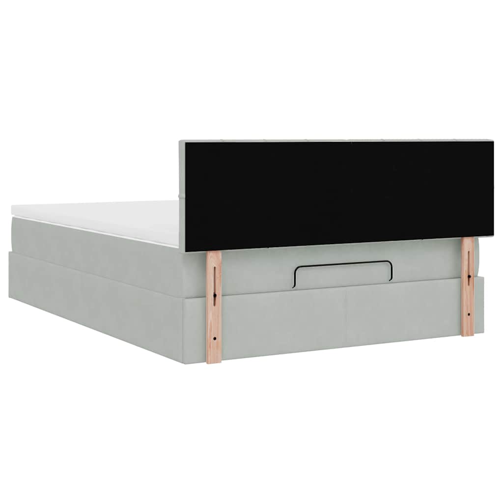 Struttura Letto Pouf con Materasso 140x200 cm in Velluto
