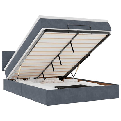 Struttura Letto Pouf con Materasso 140x200 cm in Velluto - homemem39