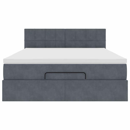 Struttura Letto Pouf con Materasso 140x200 cm in Velluto - homemem39