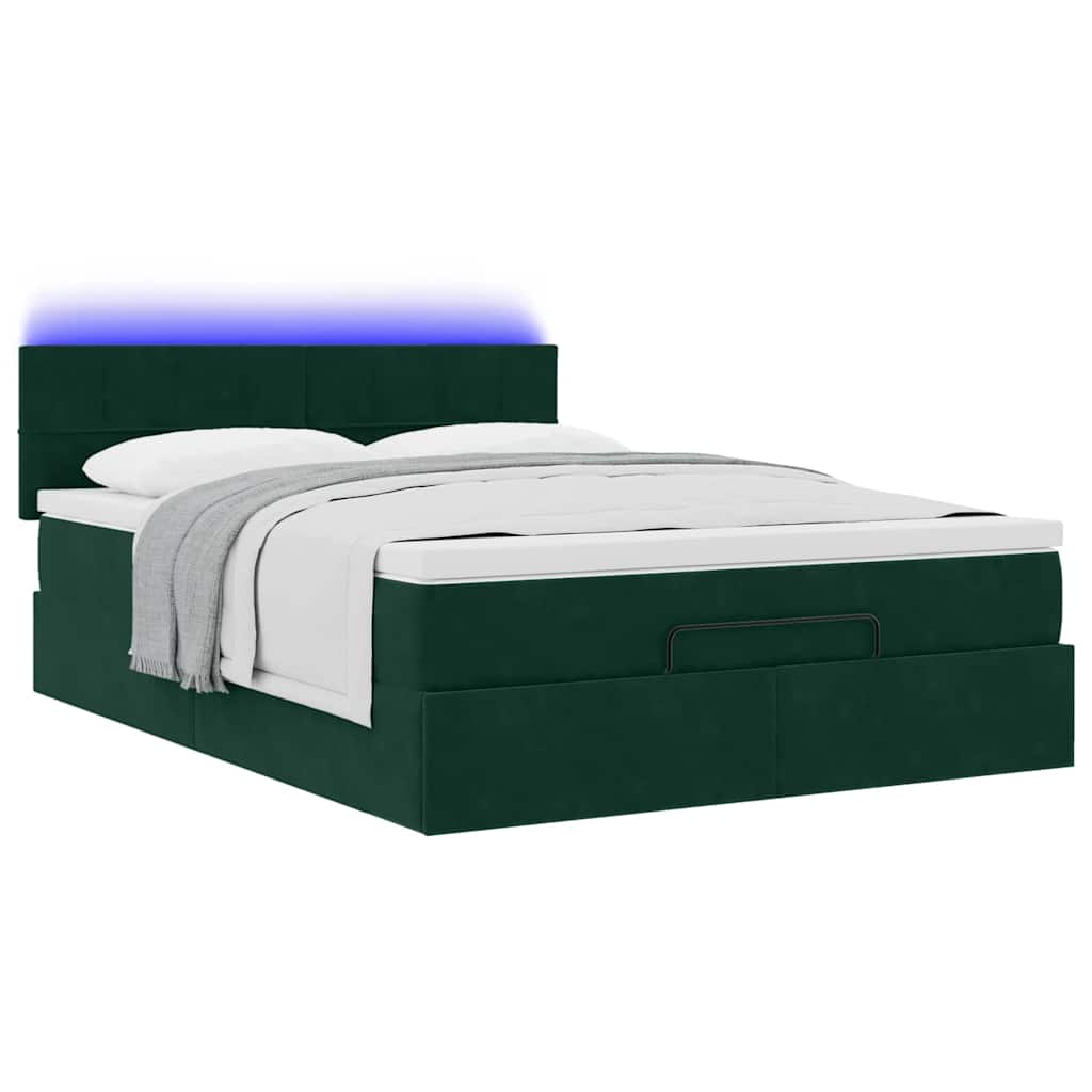 Struttura Letto Pouf con Materasso 140x200 cm in Velluto | homemem39