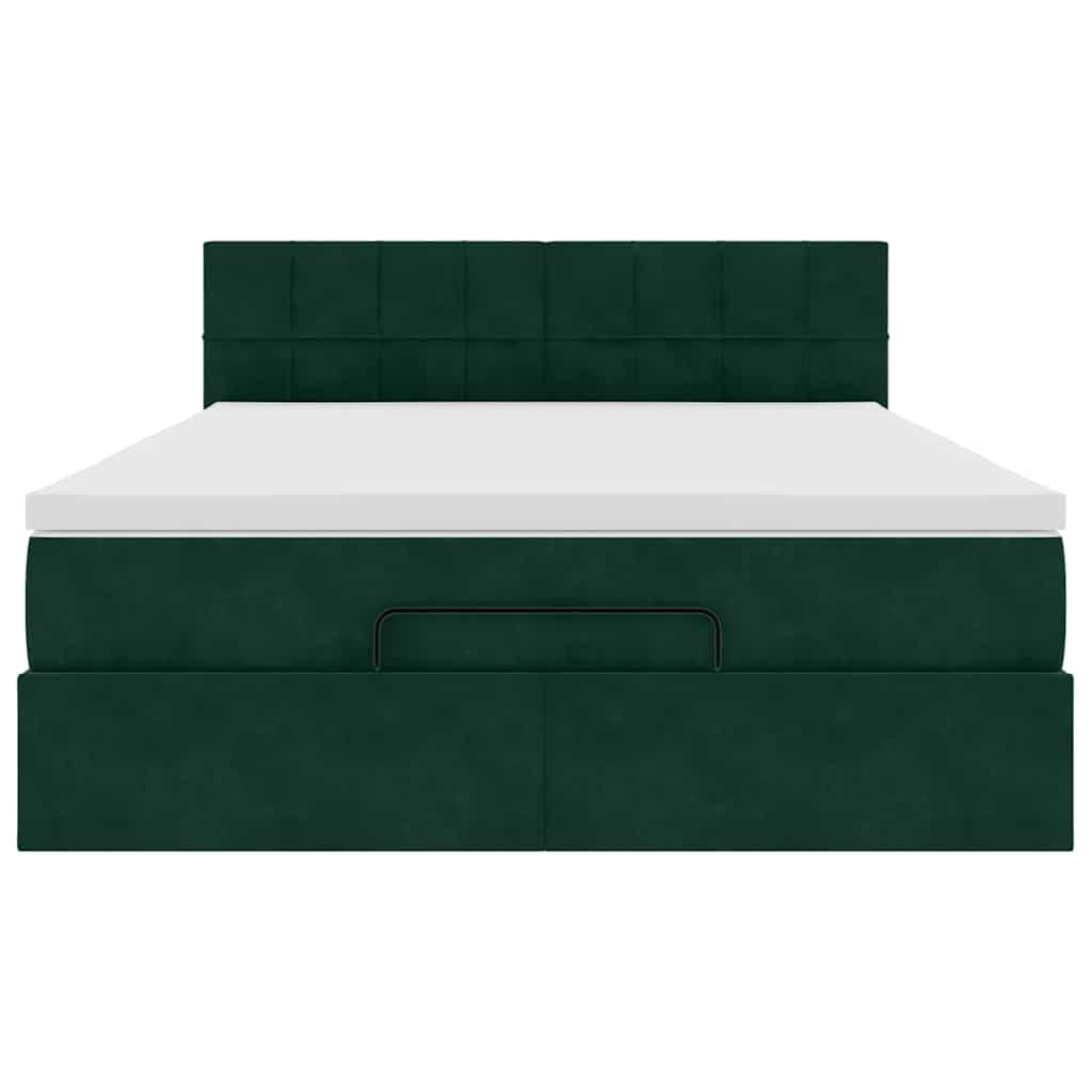 Struttura Letto Pouf con Materasso 140x200 cm in Velluto | homemem39